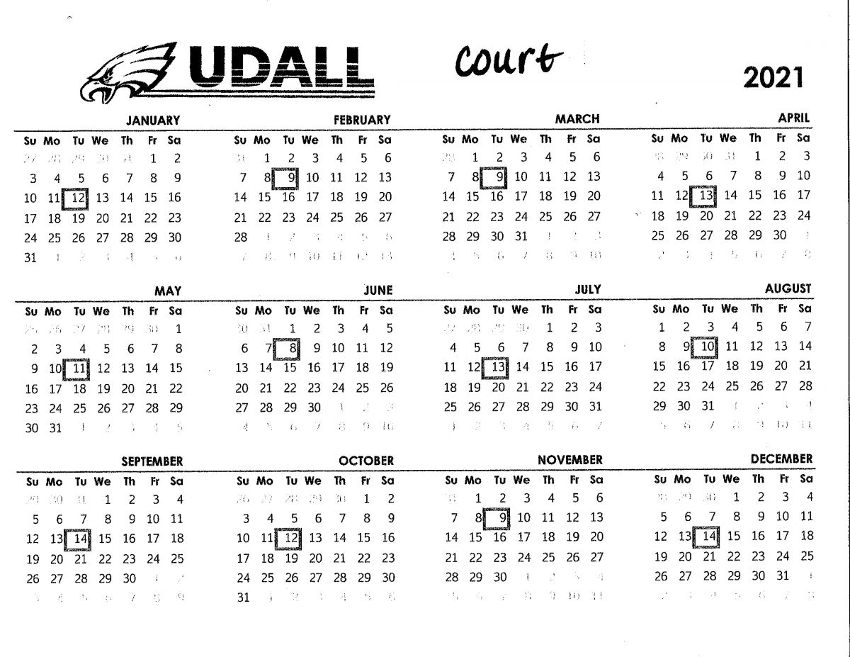 Court Calendar City of Udall