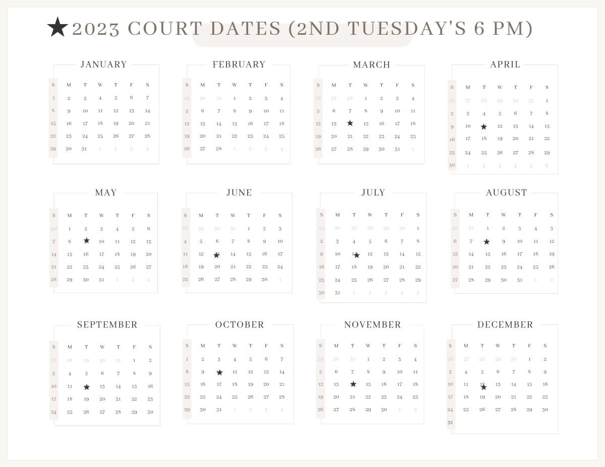 2023 Court Calendar